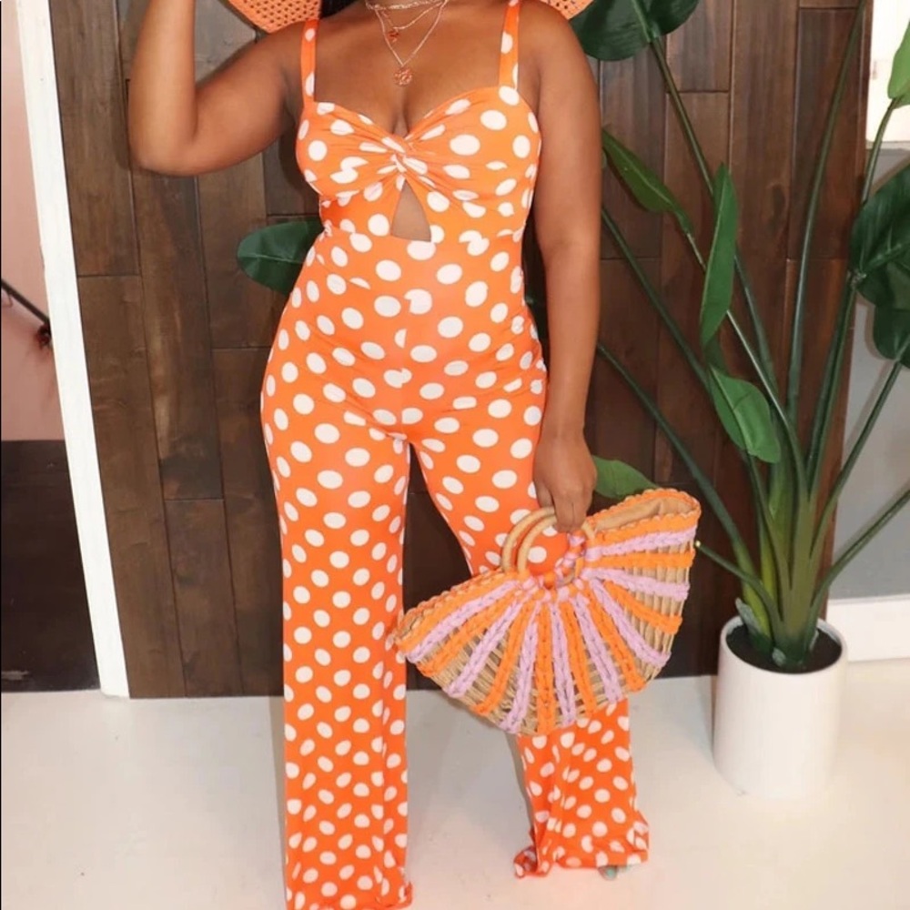 Orange Polka dots Jumpsuit